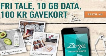 Zenji mobil fri tale sms, mms, 10GB data 200 kr.