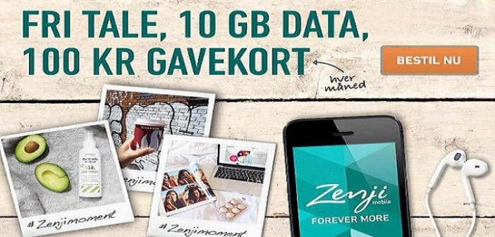 Zenji mobil fri tale sms, mms, 10GB data 200 kr.